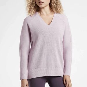 Athleta Hanover Merino Wool Blend Pastel Purple Sweater Oversized XS Athleisure